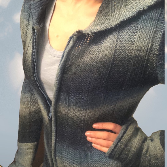 Fairycore Sweater Blue Zip up cardigan - Picture 3 of 4